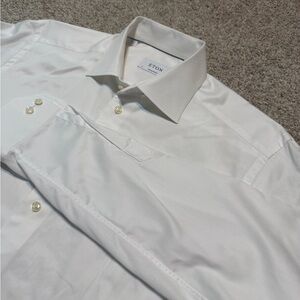 Eton White Dress Shirt 16 41 Contemporary Fit 100% Cotton Made in Europe